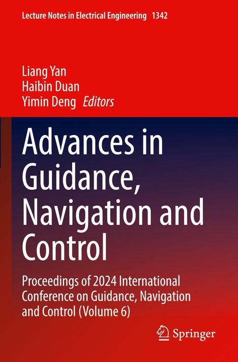 Oben: "Lecture Notes in Electrical Engineering 1342". Mittig: "Advances in Guidance, Navigation and Control". Unten: "Springer" mit Logo.