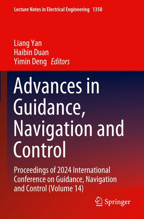 Roter Hintergrund oben und blau unten. Titel: "Advances in Guidance, Navigation and Control". Logo von Springer unten rechts.