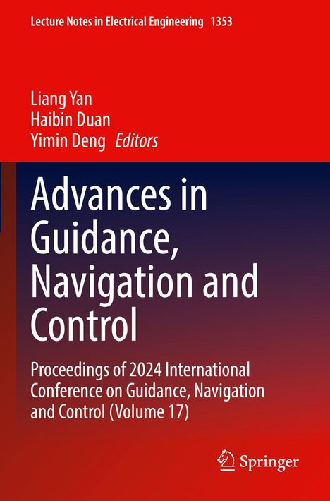 „Advances in Guidance, Navigation and Control“. Rotes und blaues Design, Springer-Logo unten rechts.