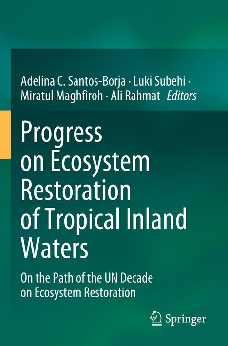 Titel: "Progress on Ecosystem Restoration of Tropical Inland Waters". Autoren: Adelina C. Santos-Borja u.a. Springer-Logo.