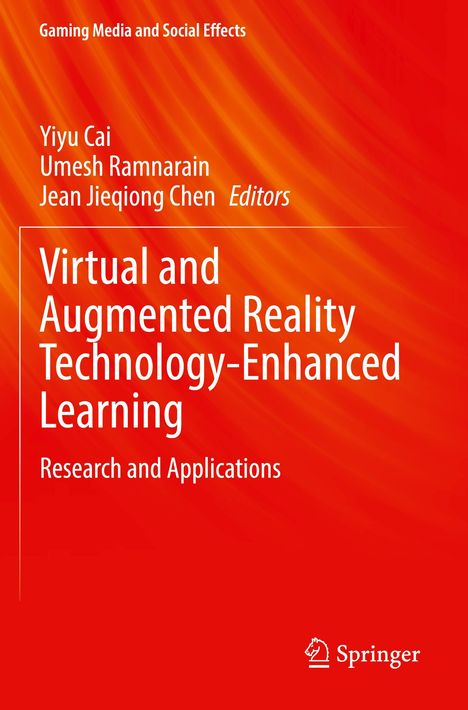 Text: "Virtual and Augmented Reality Technology-Enhanced Learning". Hintergrund: rote, fließende Schattierungen. Springer-Logo.