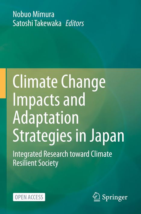 Titel: "Climate Change Impacts and Adaptation Strategies in Japan". Grüner Hintergrund, Springer-Logo.