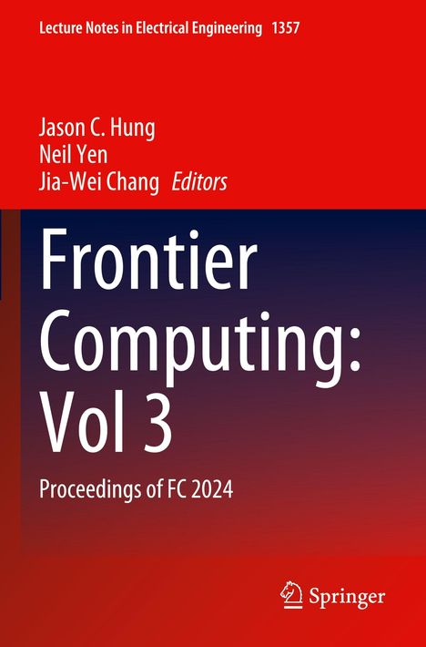 Titel: Frontier Computing: Vol 3, Proceedings of FC 2024. Roter und blauer Hintergrund, Springer-Logo.