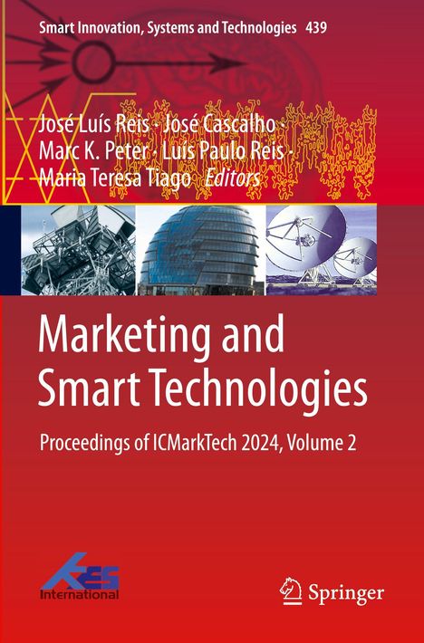 Titel: "Marketing and Smart Technologies". Konferenzschrift von ICMarkTech 2024, Band 2. Oben technische Illustrationen.
