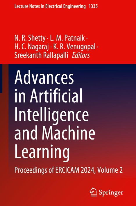 Titel: Advances in Artificial Intelligence and Machine Learning. Herausgeber: N. R. Shetty et al. Springer-Logo unten.