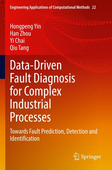 „Data-Driven Fault Diagnosis for Complex Industrial Processes“ auf rot-orange Hintergrund, Springer-Logo unten.