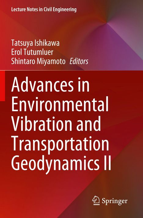 Text: "Advances in Environmental Vibration and Transportation Geodynamics II". Bunte diagonale Farbverläufe, unten Springer-Logo.