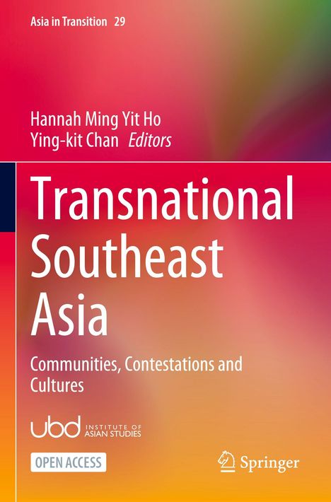 "Transnational Southeast Asia: Communities, Contestations and Cultures" steht auf einem abstrakten, bunten Hintergrund.