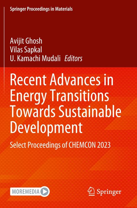 Buchtitel: "Recent Advances in Energy Transitions Towards Sustainable Development". Cover in Rot-Orange mit Springer-Logo.