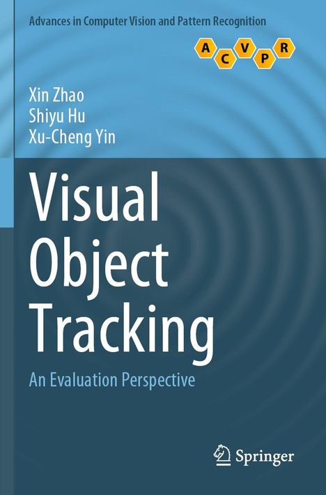 "Advances in Computer Vision and Pattern Recognition" oben, "Visual Object Tracking" zentral, blaues Design mit Springer-Logo unten.
