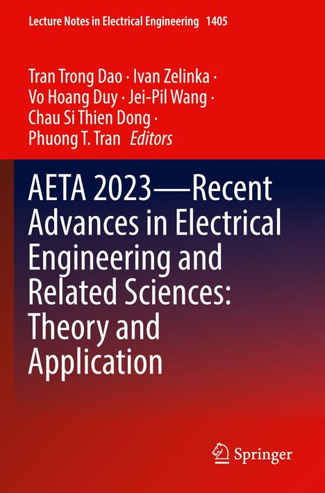 AETA 2023 – Fortschritte in der Elektrotechnik: Theorie und Anwendung, roter Hintergrund, weißer Text.