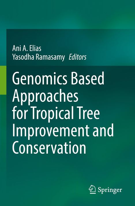 Titel: "Genomics Based Approaches for Tropical Tree Improvement and Conservation." Grünlicher Hintergrund, Springer-Logo.