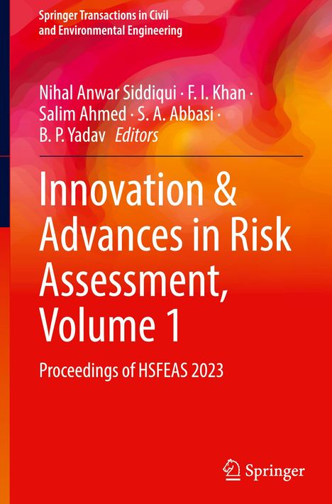 Titel: "Innovation & Advances in Risk Assessment, Volume 1". Bunte, abstrakte Farbverläufe im Hintergrund. Springer-Logo unten.