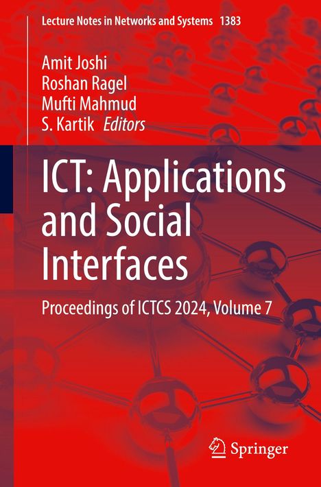 Titel: "ICT: Applications and Social Interfaces. Proceedings of ICTCS 2024, Volume 7". Hintergrund in Rot. Springer-Logo.