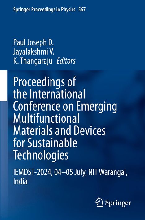 Proceedings of the International Conference on Emerging Multifunctional Materials. Blauer Hintergrund mit Springer-Logo.