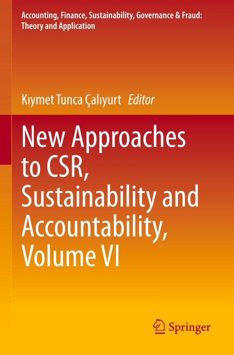 Titel: "New Approaches to CSR, Sustainability and Accountability, Volume VI". Roter und orangefarbener Hintergrund mit Springer-Logo.