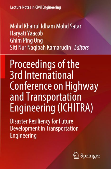 Titel: "Proceedings of the 3rd International Conference on Highway and Transportation Engineering (ICHITRA)". Roter Hintergrund.