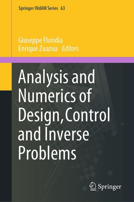 "Analysis and Numerics of Design, Control and Inverse Problems." Herausgeber: Giuseppe Floridia, Enrique Zuazua. Springer-Logo.