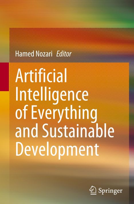Text: "Hamed Nozari Editor, Artificial Intelligence of Everything and Sustainable Development." Hintergrund: Bunte Verläufe.