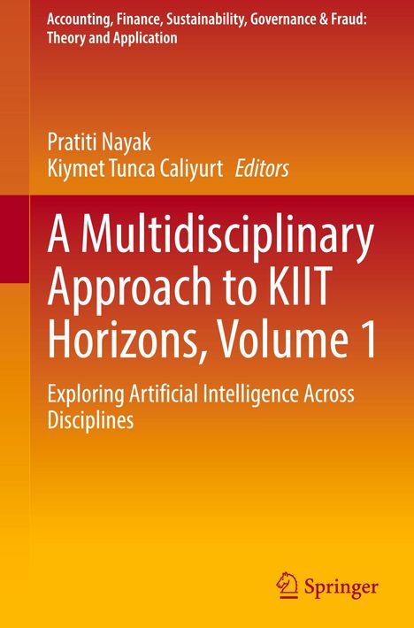 Buchtitel in Weiß: "A Multidisciplinary Approach to KIIT Horizons, Volume 1". Roter Hintergrund mit gelbem Verlauf. Springer-Logo.