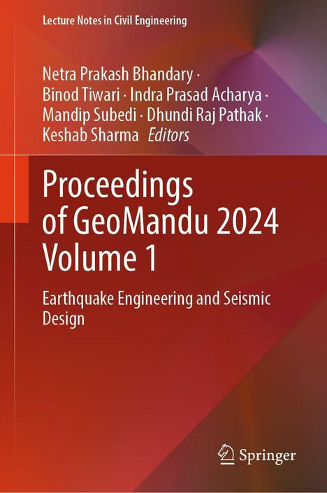 Cover eines Buchs mit dem Titel: "Proceedings of GeoMandu 2024 Volume 1: Earthquake Engineering and Seismic Design".