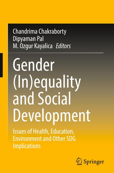 Buchtitel: "Gender (In)equality and Social Development" von Chandrima Chakraborty und weiteren. Gelb-schwarzes Layout.