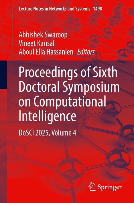 "Proceedings of Sixth Doctoral Symposium on Computational Intelligence. DoSCI 2025, Volume 4." Rotes, technisches Hintergrundmuster.