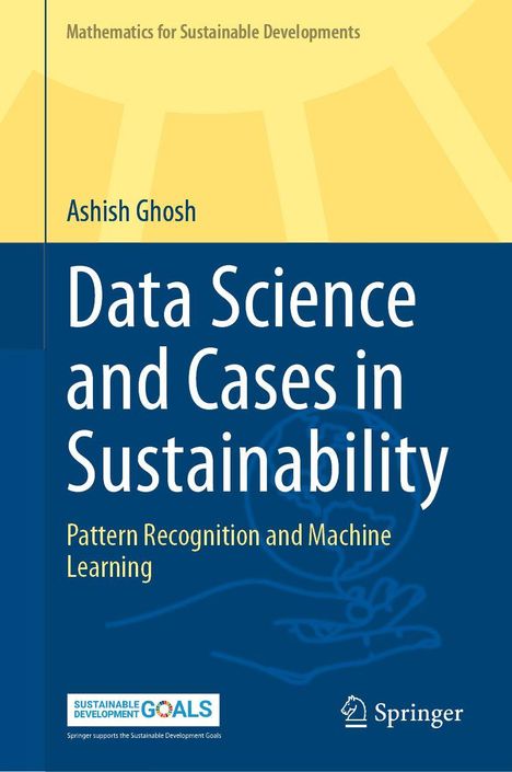 Oben: "Mathematics for Sustainable Developments". Titel: "Data Science and Cases in Sustainability". Springer-Logo.