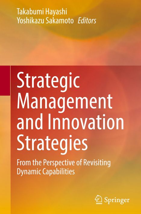 "Strategic Management and Innovation Strategies", pastellfarbener Hintergrund in Orange- und Gelbtönen, Springer-Logo.
