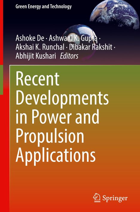 Text: "Recent Developments in Power and Propulsion Applications." Oben zwei Erdkugeln, unten rot und grün mit Springer-Logo.