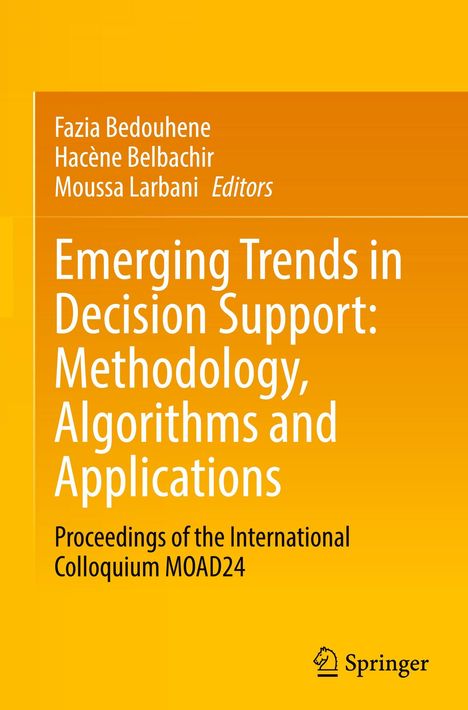 Oben die Namen der Herausgeber. Titel: "Emerging Trends in Decision Support". Unten: "Proceedings of the International Colloquium MOAD24". Springer-Logo unten rechts. Hintergrund orange.