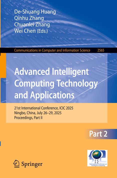 "Advanced Intelligent Computing Technology and Applications", Konferenzdetails unten, blau-orange Design, Springer-Logo unten links.