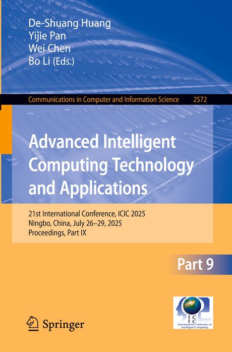 Buchtitel: Advanced Intelligent Computing Technology and Applications. Farben: Blau und Orange. Springer-Logo unten.
