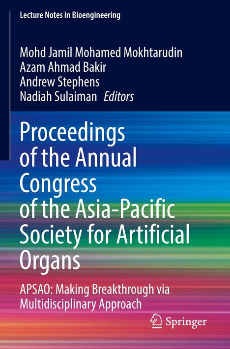 Titel: "Proceedings of the Annual Congress of the Asia-Pacific Society for Artificial Organs". Bunte Streifen, Springer-Logo.