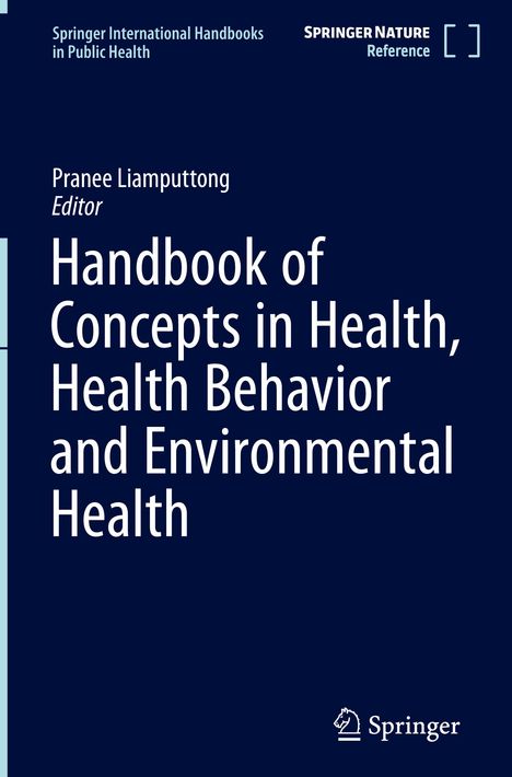 Oben steht: "Springer International Handbooks in Public Health." Großtext: "Handbook of Concepts in Health, Health Behavior and Environmental Health." Unten rechts ein Springer-Logo.