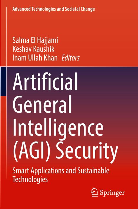 Titel: "Artificial General Intelligence (AGI) Security". Farben in Rot und Dunkelrot mit Springer-Logo.