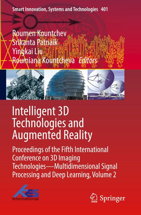 Titel: "Intelligent 3D Technologies and Augmented Reality". Cover mit technischen Illustrationen und Architektur-Bildern.
