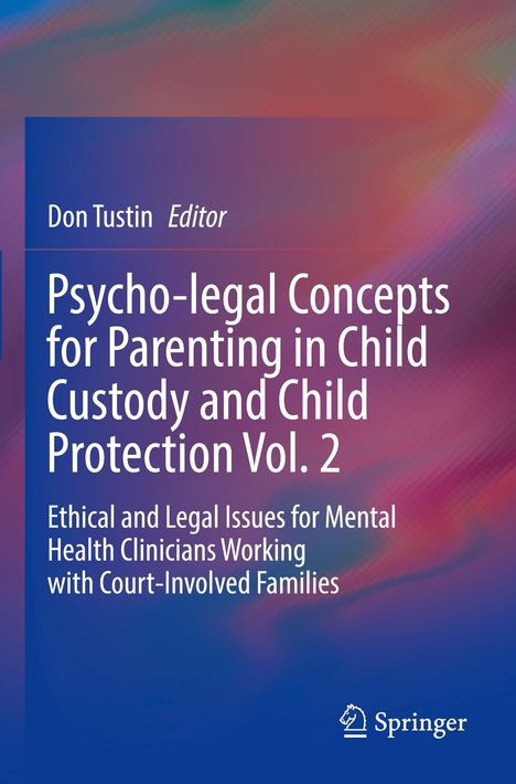 Titel: "Psycho-legal Concepts for Parenting in Child Custody and Child Protection Vol. 2". Abstrakter, bunter Hintergrund.