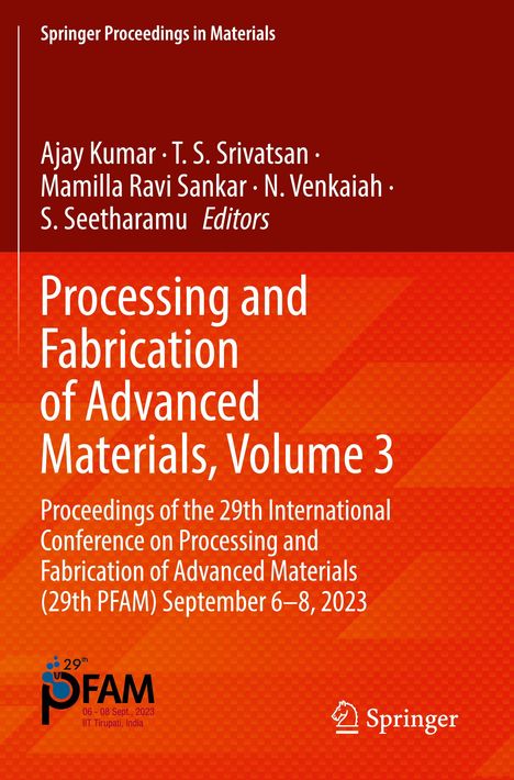 "Processing and Fabrication of Advanced Materials, Volume 3." Logo unten links, Springer-Logo unten rechts.