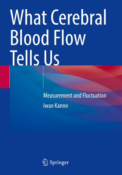 Text: "What Cerebral Blood Flow Tells Us: Measurement and Fluctuation, Iwao Kanno". Springer-Logo unten, bunte Wellen oben.