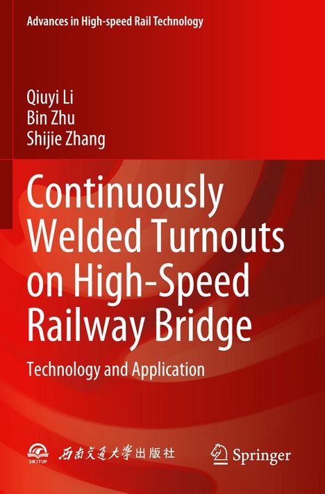 "Continuously Welded Turnouts on High-Speed Railway Bridge" steht über rotem Hintergrund. Logos unten.