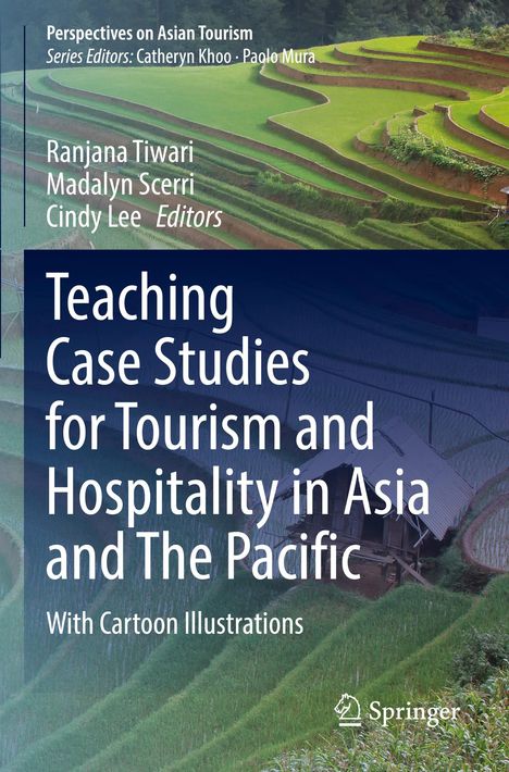 Titel: "Teaching Case Studies for Tourism and Hospitality in Asia and The Pacific". Bild von Reisfeldern.