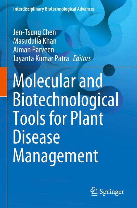 Buchcover mit Text: "Molecular and Biotechnological Tools for Plant Disease Management" von mehreren Editoren.