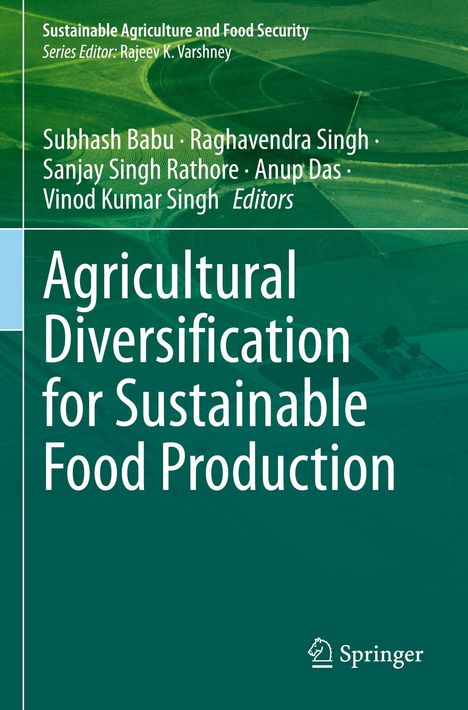 Titel: "Agricultural Diversification for Sustainable Food Production". Grüner Hintergrund mit Springer-Logo.