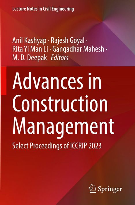 Der Titel lautet: "Advances in Construction Management". Mehrere Herausgeber sind aufgeführt. Unten ist das Springer-Logo.