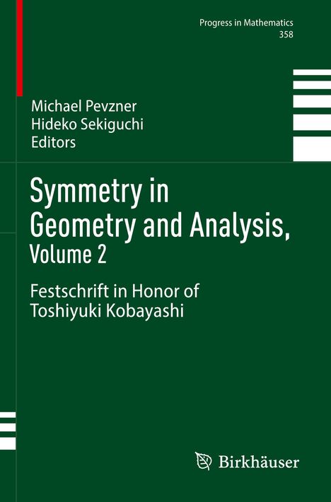 „Symmetry in Geometry and Analysis, Volume 2“, Herausgeber Michael Pevzner, Hideko Sekiguchi. Grüner Hintergrund.