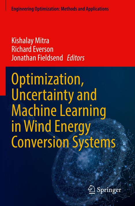 Text: "Optimization, Uncertainty and Machine Learning in Wind Energy Conversion Systems." Hintergrund: Abstrakte Netzgrafik.