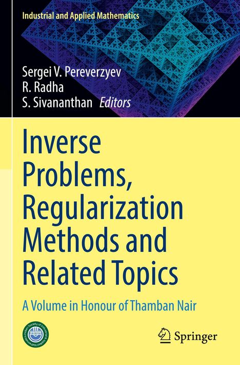 Buchtitel: "Inverse Problems, Regularization Methods and Related Topics". Oben geometrisches Fraktal in Blau und Violett.