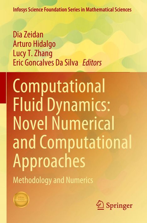 Computational Fluid Dynamics: Novel Numerical and Computational Approaches. Gelb-grün-oranger Hintergrund, Springer-Logo.