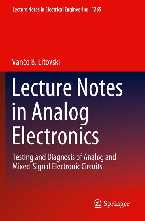 "Lecture Notes in Analog Electronics" von Vančo B. Litovski, mit rotem Hintergrund und Springer-Logo.